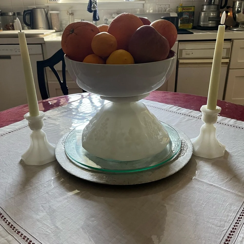 COPY - Vintage Milk Glass Pedestal Bowl